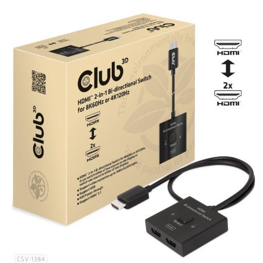 Club 3D CSV-1384 2-Portiline HDMI Lüliti