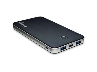 MediaRange MR753 Power Bank 10000mAh 22.5Watt 2xUSB-A 1xUSB-C Must Hõbe