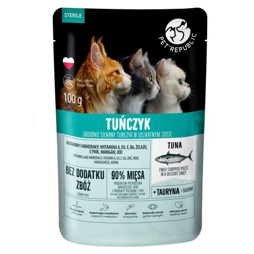 PET REPUBLIC Tursk kastmes peenelt hakitud märgkassitoit - 100 g