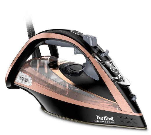 Tefal Ultimate Pure FV9845 Dry & Steam Iron Durilium Autoclean Soleplate 3200 W Black, Copper