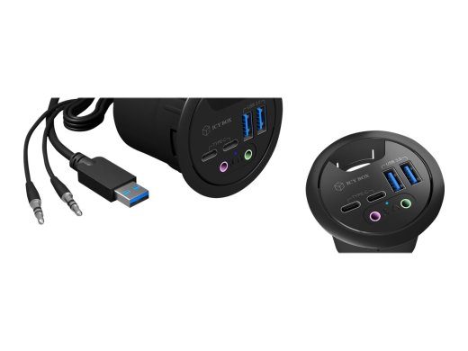 ICY BOX IB-HUB1403B USB 3.0 laua-hub koos Type-C Type-A ja heliga