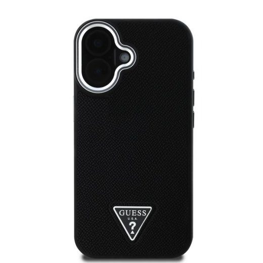 Guess PU grūdėtas trikampis logotipas dėklas Apple iPhone 16