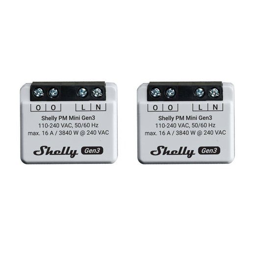 Shelly PM Mini Gen3 2 tk kontrollerite komplekt, WiFi/Bluetooth