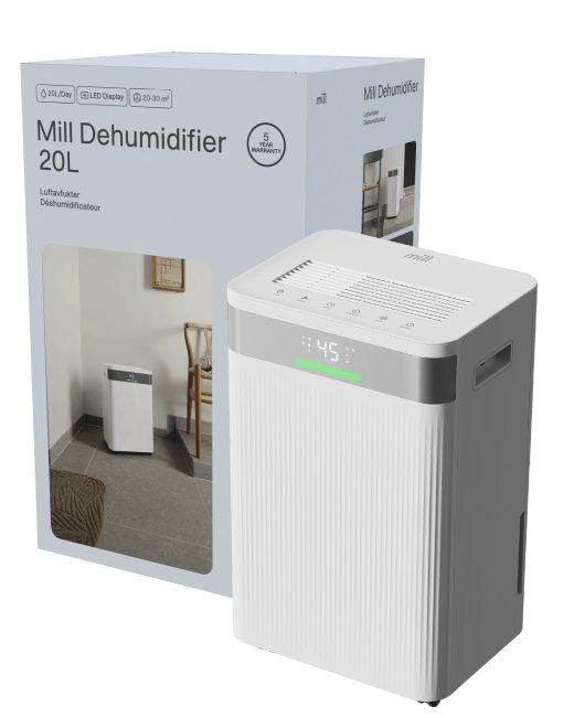 Mill Niiskuse eemaldaja MDH20 Sobib ruumidele kuni 20-30 m² Veepaagi mahtuvus 4 L Valge