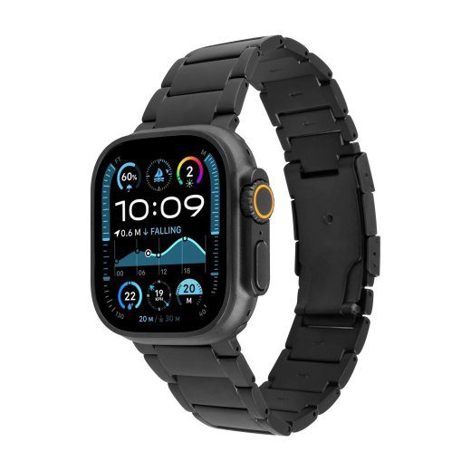 Fixed Titanium Strap for Apple Watch 44/45/46/49mm Titanium Black