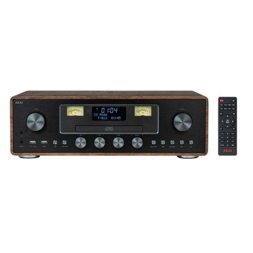 AKAI AM-100 RHAPSODY stereosüsteem 30W RMS, Bluetooth 5.0, DAB+/FM, CD/USB, AUX, pruun must