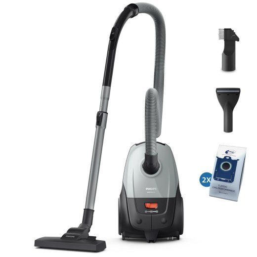 Vaakumpuhasti PHILIPS Sisendvõimsus 850 W Tolmumahutuse maht 3 L Silindrivaakum Puhastustüüp Kuiv Tolmakomplekt Tolmakotik Color Black/Grey XD2142/12