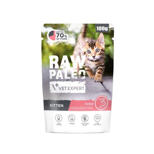 VETEXPERT Raw Paleo Kitten Pork - märgkassitoit - 100g