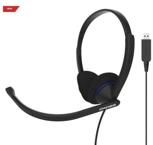 Koss peakomplekt CS200 USB juhtmega On-Ear mikrofon Must