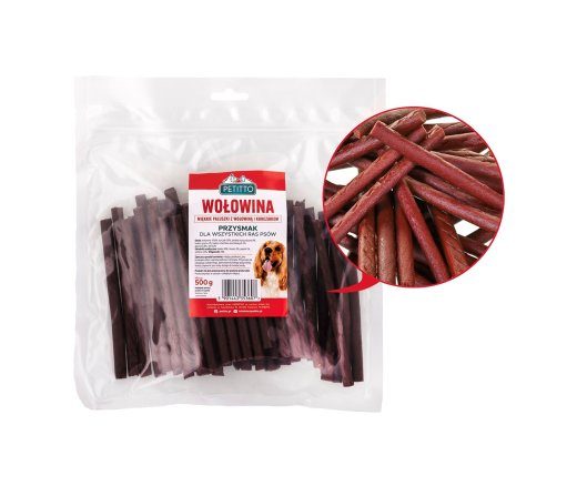PETITTO Soft beef sticks - dog treat - 500g