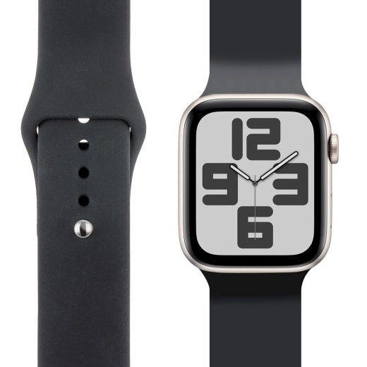 OBAL:ME Silicone Strap for Apple Watch 38-41mm S-M / black