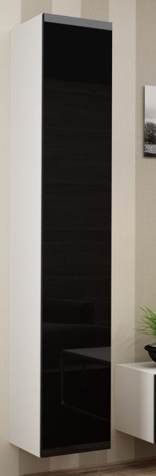 Cama täiskapi VIGO '180' 180/40/30 valge/must läikiv