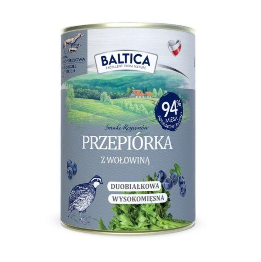 BALTICA Regional Flavors Quail with Beef - 400g niiske koera toit