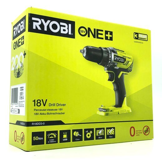 Ryobi One+ R18DD3-0 grąžtas/veržliaraklis 18V Baterija ir įkroviklis neįtraukti