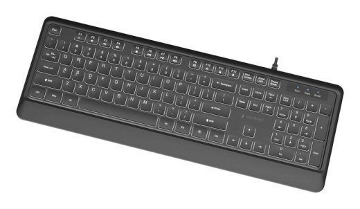 Gembird KB-UML-04 Slim taustvalgusega USB-A+C klaviatuur / US