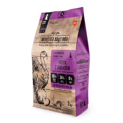 WIEJSKA ZAGRODA Turkey with apple M Puppy - kuivkoeratoit - 9kg