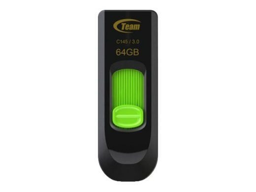 Team USB diskelis C145 64GB USB 3.0 juodas geltonas