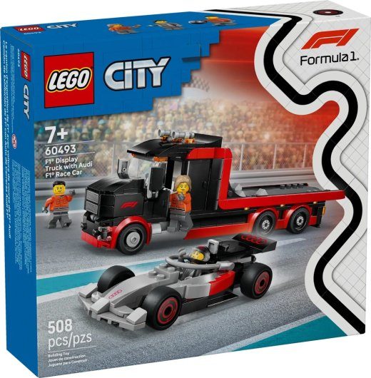 LEGO CITY 60493 F1 esitlusveon Audi F1 võidusõiduautoga