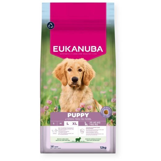 EUKANUBA Kutsikas L XL Rikas Lambaliha & Riisi Sisaldav - kuiv koeratoit - 12kg