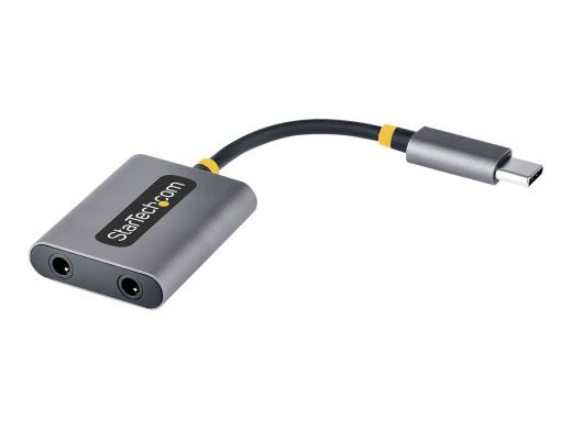 Startech USB-C Kõrvakomplekti Splitter, USB Type C Dual Headset Adapter w/Microphone Input, USB C to 3.5mm Adapter/Earphone Dongle, USB C to Audio...