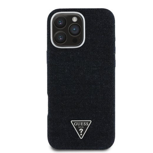 Guess Denim Triangle Logo MagSafe Kaitsekott Apple iPhone 16 Pro jaoks