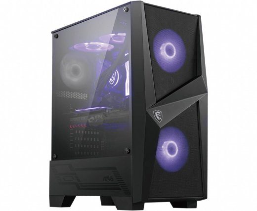 MSI MAG FORGE 100M Mid Tower mänguarvuti korpus 'must, 2x 120mm ARGB PWM ventilaator, 1x 120mm ventilaator, 1-6 ARGB hub, Mystic Light Sync, karast...