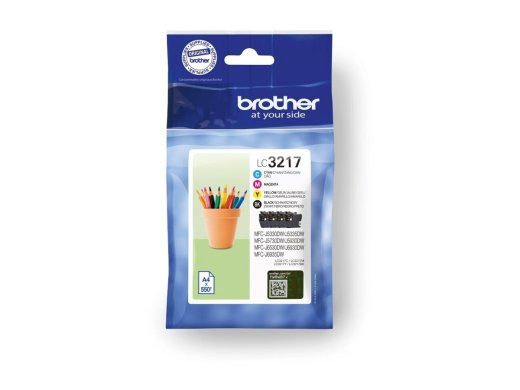 Brother LC 3217 väärtuspakett must kollane tsüaan 550 lehekülge tint