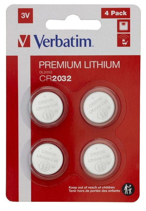 LITHIUM BATTERY CR2032 3V 4 PACK CR2032, Single-use