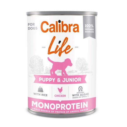 CALIBRA Dog Life Puppy&Junior Kanaliha & riis - märg koeratoit - 400g