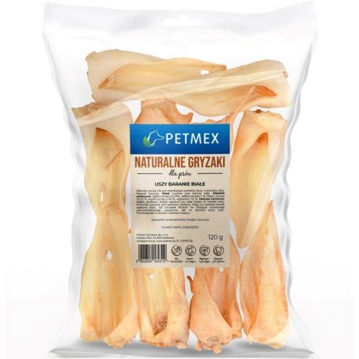 PETMEX valge lambakõrv Mono – koera närimisvahend – 10 tk.