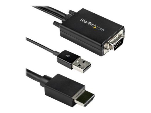 StarTech.com 2m VGA į HDMI konverterio kabelis su USB garso palaikymu ir maitinimu, analoginio į skaitmeninį vaizdo adapterio kabelis jungti VGA PC...