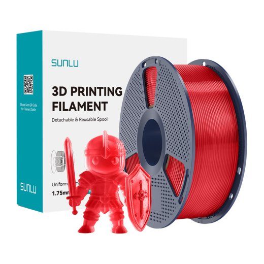 Sunlu PLA+ filament (läbipaistev punane)