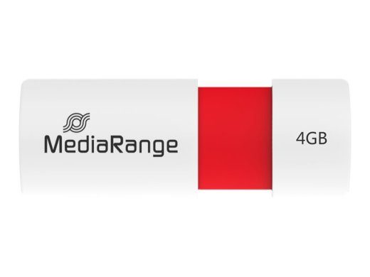MediaRange 4GB USB 2.0 flash drive, punane valge