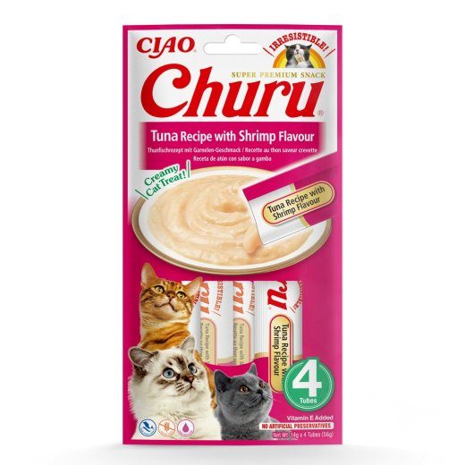 INABA Churu Tuna with shrimp flavour - kassilemmikud - 4x14 g