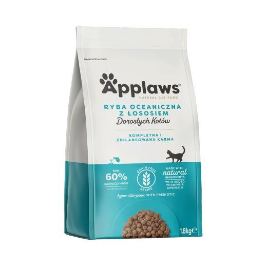 APPLAWS Adult Ocean fish with salmon - kuiv kassitoit - 1,8kg