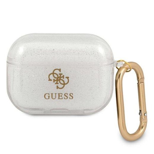 Guess GUAPUCG4GT AirPods Pro ümbris Transparent Glitter Collection