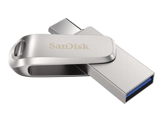 SanDisk Ultra Dual Drive Luxe 128GB USB 3.1 Gen 1/USB-C Mälupulk Hõbedane