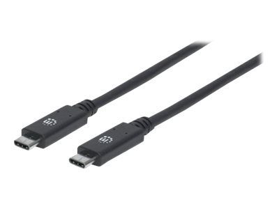 Manhattan USB-C kuni USB-C kaabel, 1m, mees kuni mees, must, 10 Gbps (USB 3.2 Gen2 ehk USB 3.1), 5A (super kiire laadimine), SuperSpeed+ USB, eluae...