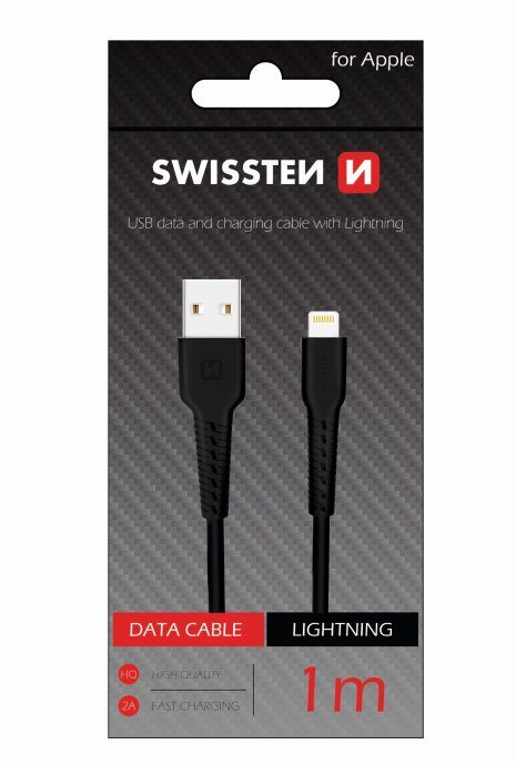 Swissten Basic Kiirlaadimine 3A Lightning andme- ja laadimiskaabel 1m
