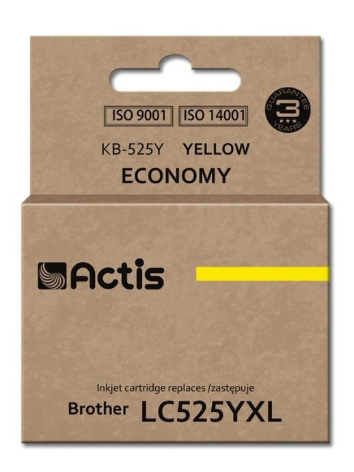 Actis KB-525Y Tint (asendus Brother LC525Y jaoks; Standard; 15 ml; kollane)