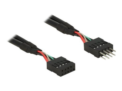 Delock USB 2.0 pinnapealne sisenev kaabel 50cm - Must