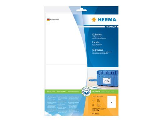 HERMA premium laminatsiooniga aadressimärgid 210 x 148 mm 20 märgi