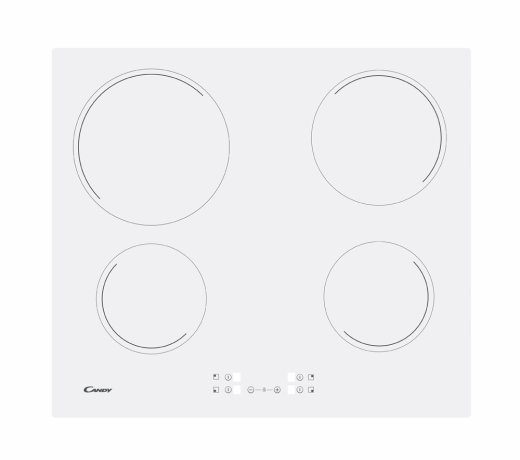 Candy Hob CH64CCW Vitroceramic Number of burners/cooking zones 4 Touch White