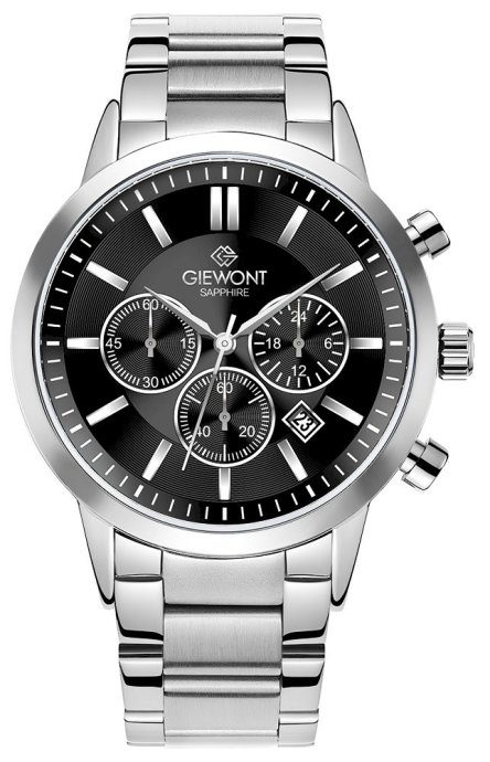 Giewont Meeste Chronograph Safiirkell GW8510-B1 / hõbedane/must