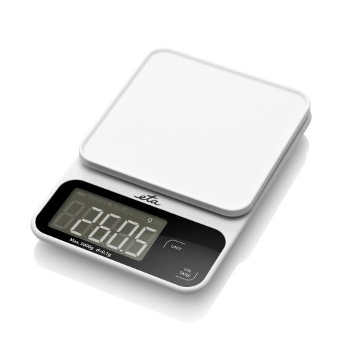 ETA Köögkaal Popi 677090000 Maksimaalne kaal (mahutavus) 5 kg Graduatsioon 1 g Kuvartüüp LCD Valge
