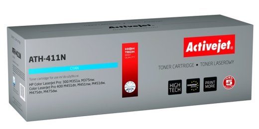 Activejet ATH-411N Toner (asendus HP 305A CE411A jaoks; Supreme; 2600 lehte; tsüaan)