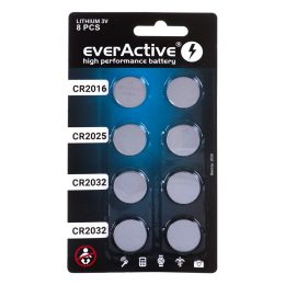 8 lithium battery set everActive (4 x CR2032, 2 x CR2025, 2 x CR2016)
