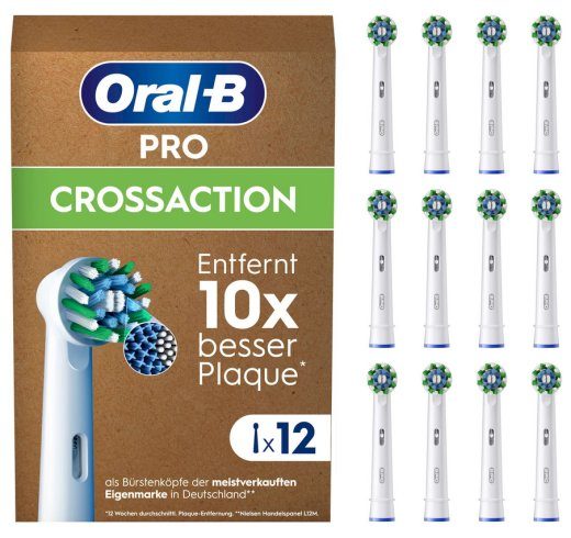 ORAL‑B CrossAction Replacement Brush Heads White 12 pcs