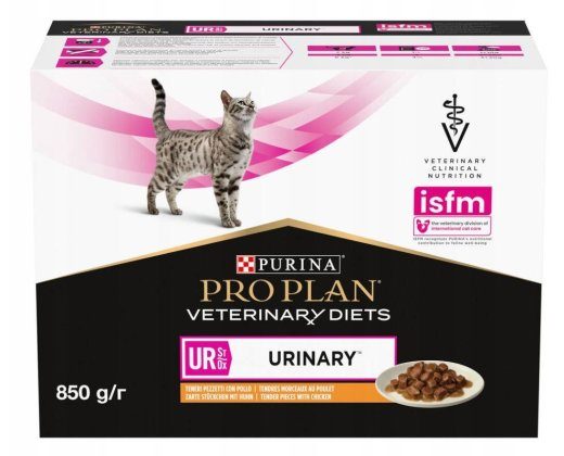 PURINA Pro Plan Loomaarsti Dieetid UR St/Ox Kusete Kana - märgist kööki - 10x85 g