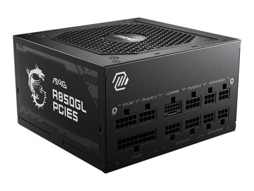 MSI MAG A850GL PCIE5 850W Plus Gold PSU ATX3.1 PFC Activ